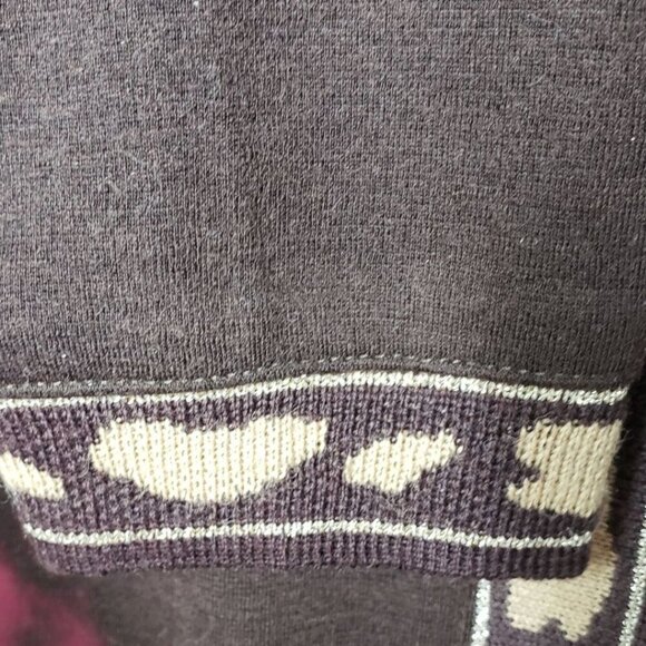 Vintage Brown Open-Front Cardigan With Dog & Chain Embroidery Size 40eu Medium - Picture 10 of 11